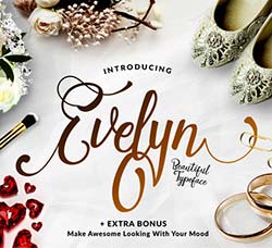 女性商品专用字体+配备素材：Evelyn + Extra
